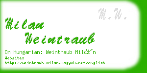 milan weintraub business card